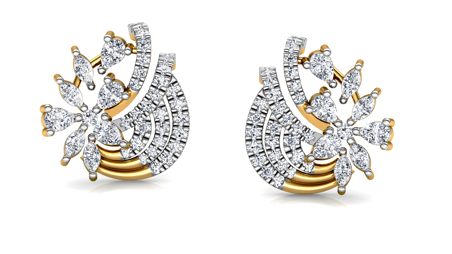 Designer Trendy Gold Diamond Earring
