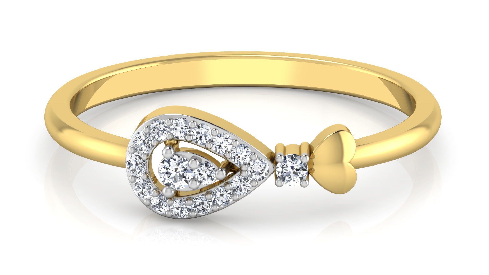 Designer Stylish 18 K Gold Diamond Ring for Women and Girls