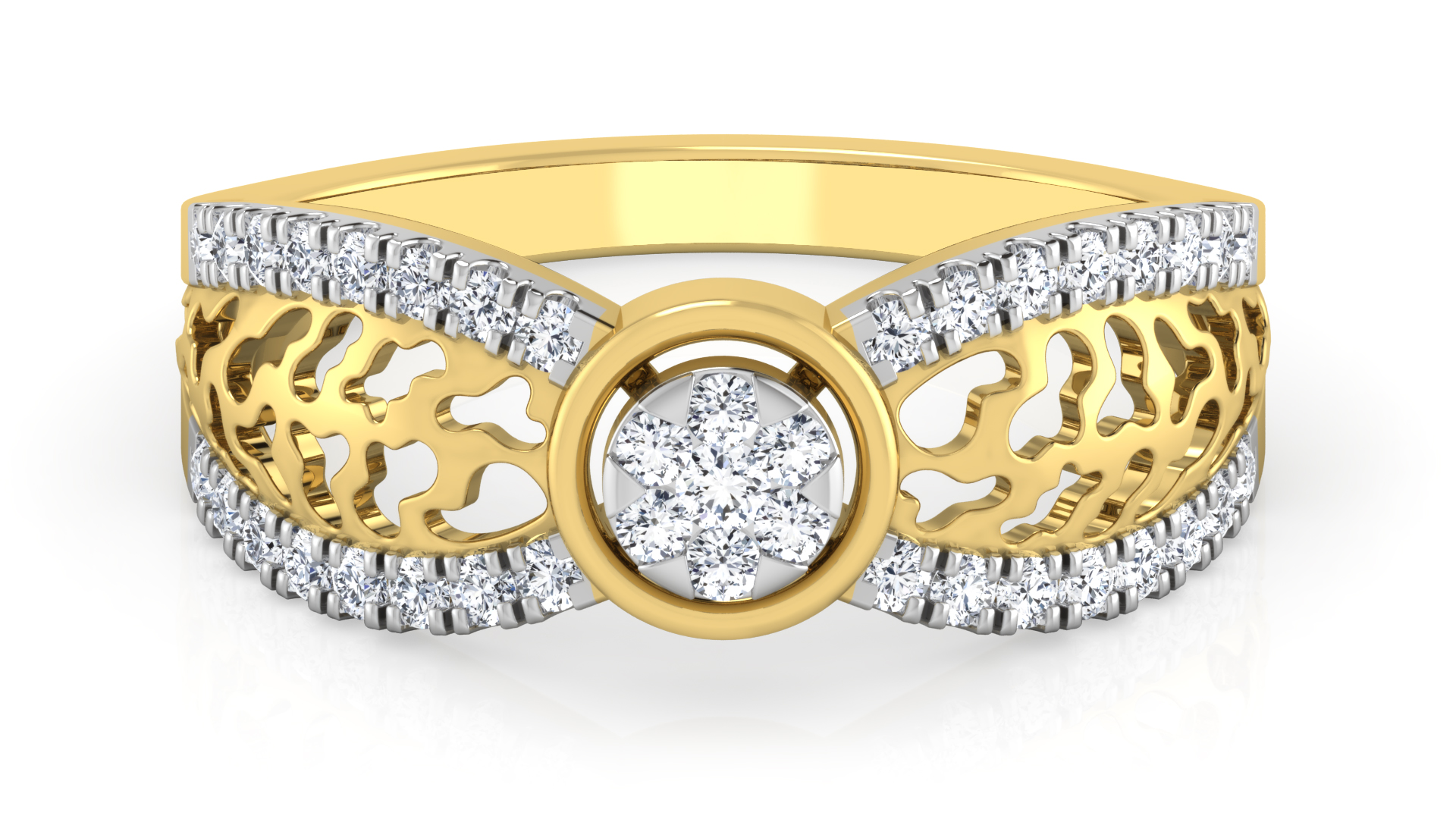 Designer Stylish 18 K Gold Diamond Ring for Women and Girls