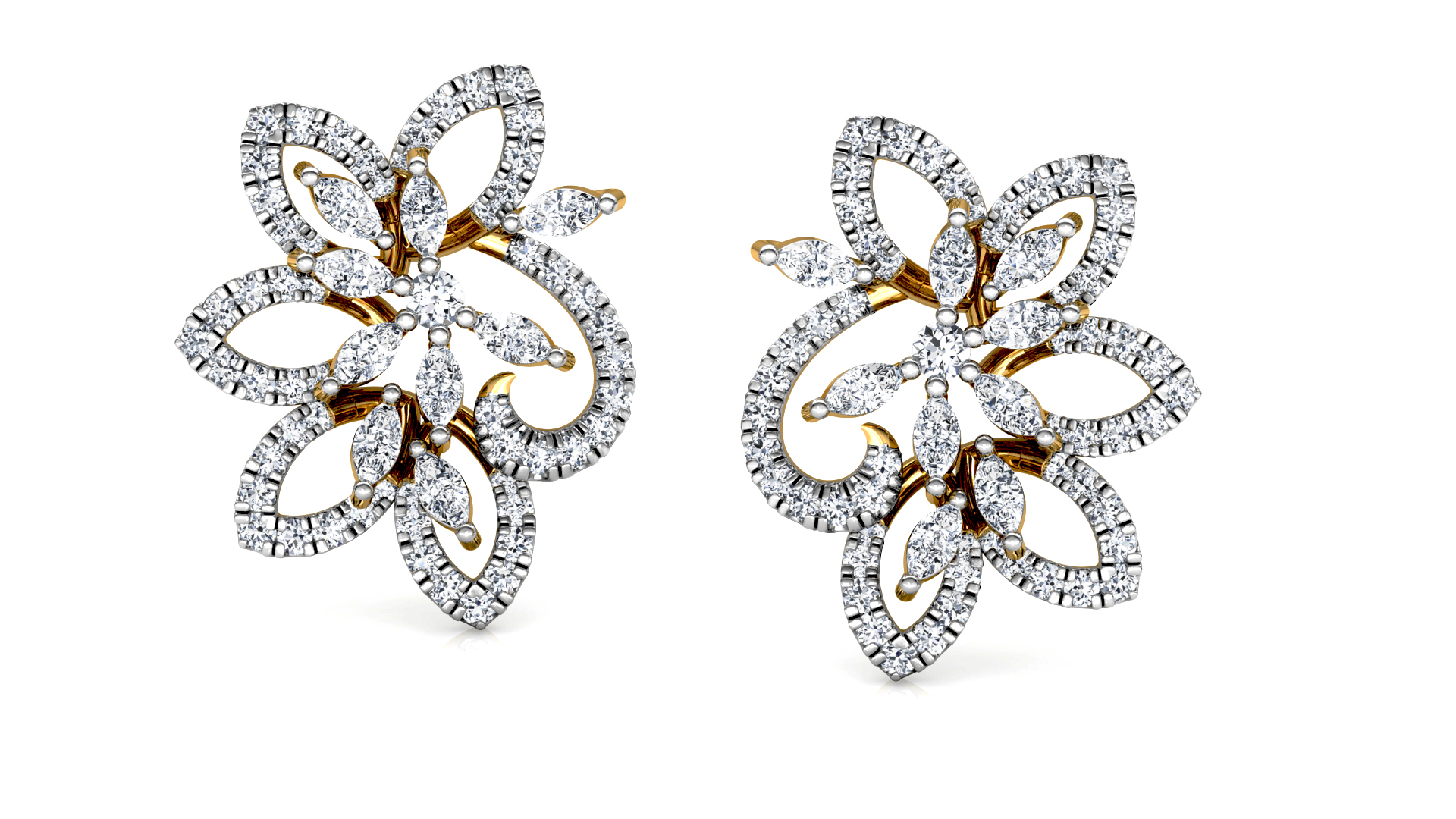 Designer Trendy Gold Diamond Earring
