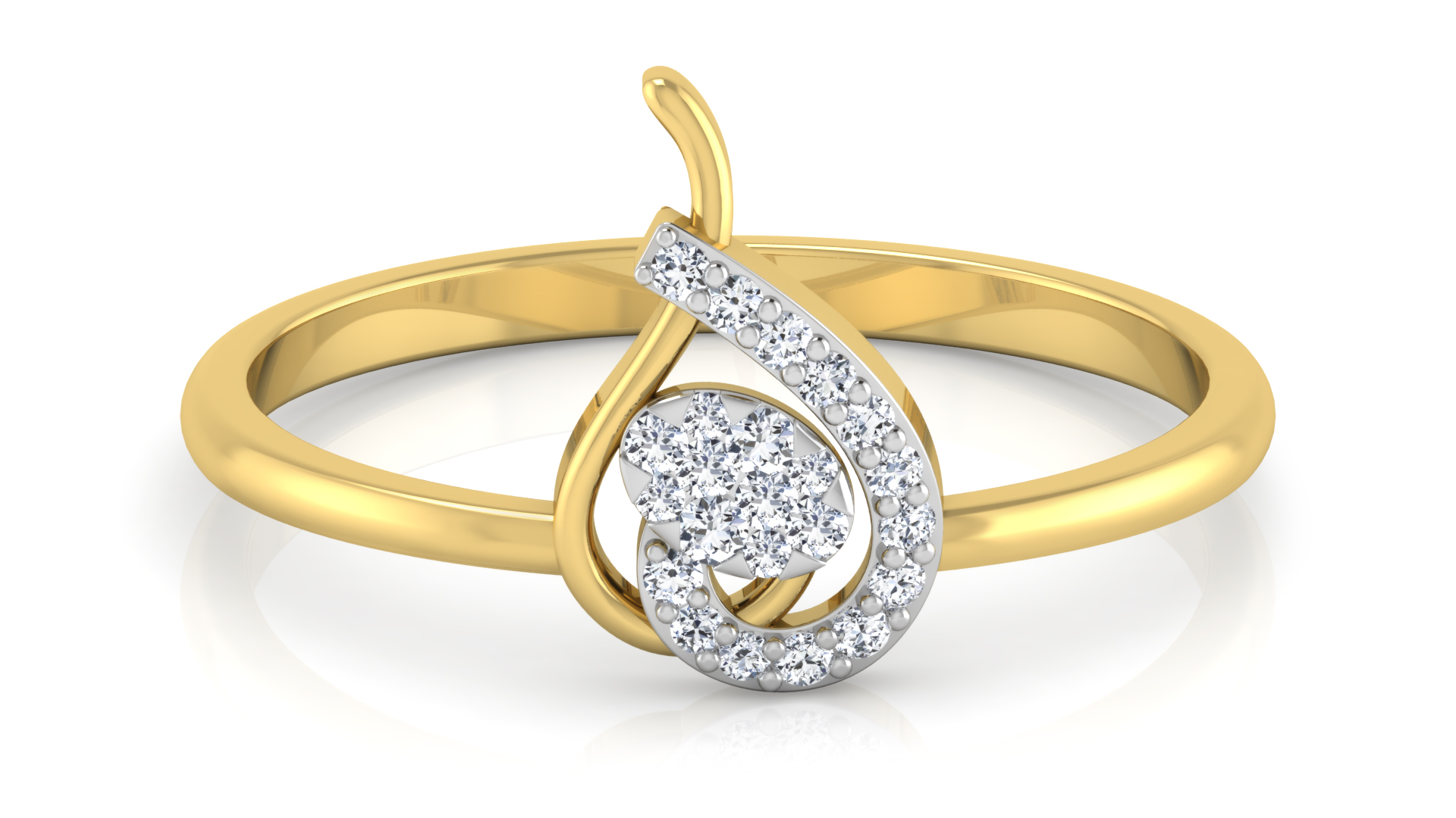 Designer Stylish 18 K Gold Diamond Ring for Women and Girls