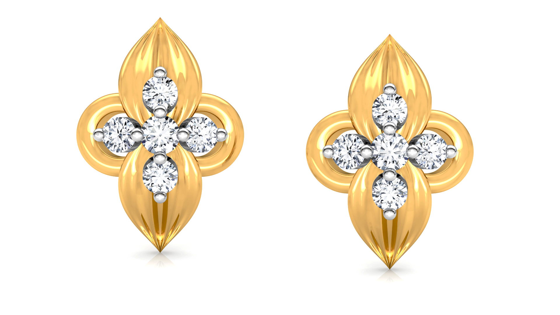 Designer Gold Trendy Diamond Earring