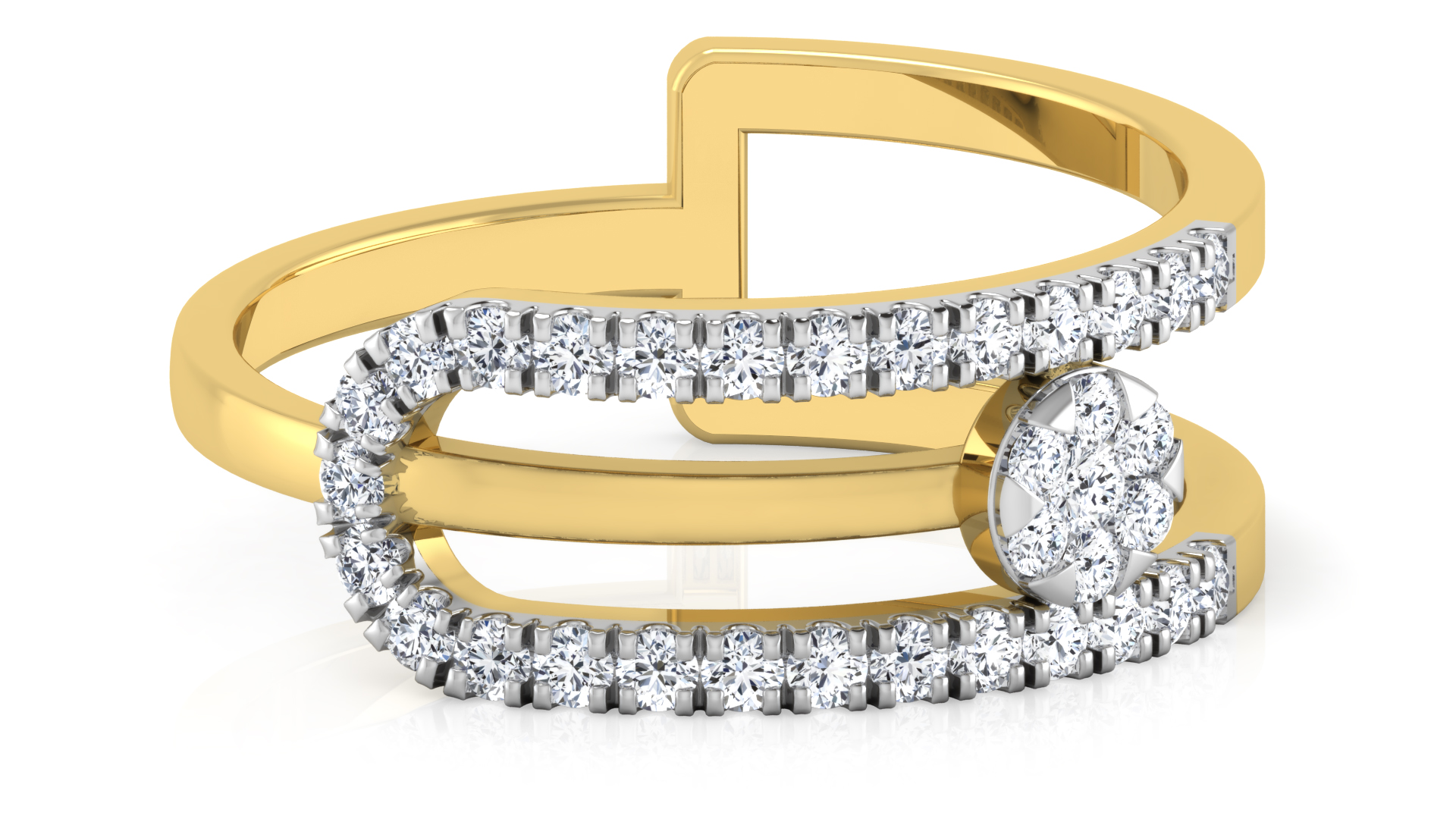 Designer Stylish 18 K Gold Diamond Ring for Women and Girls