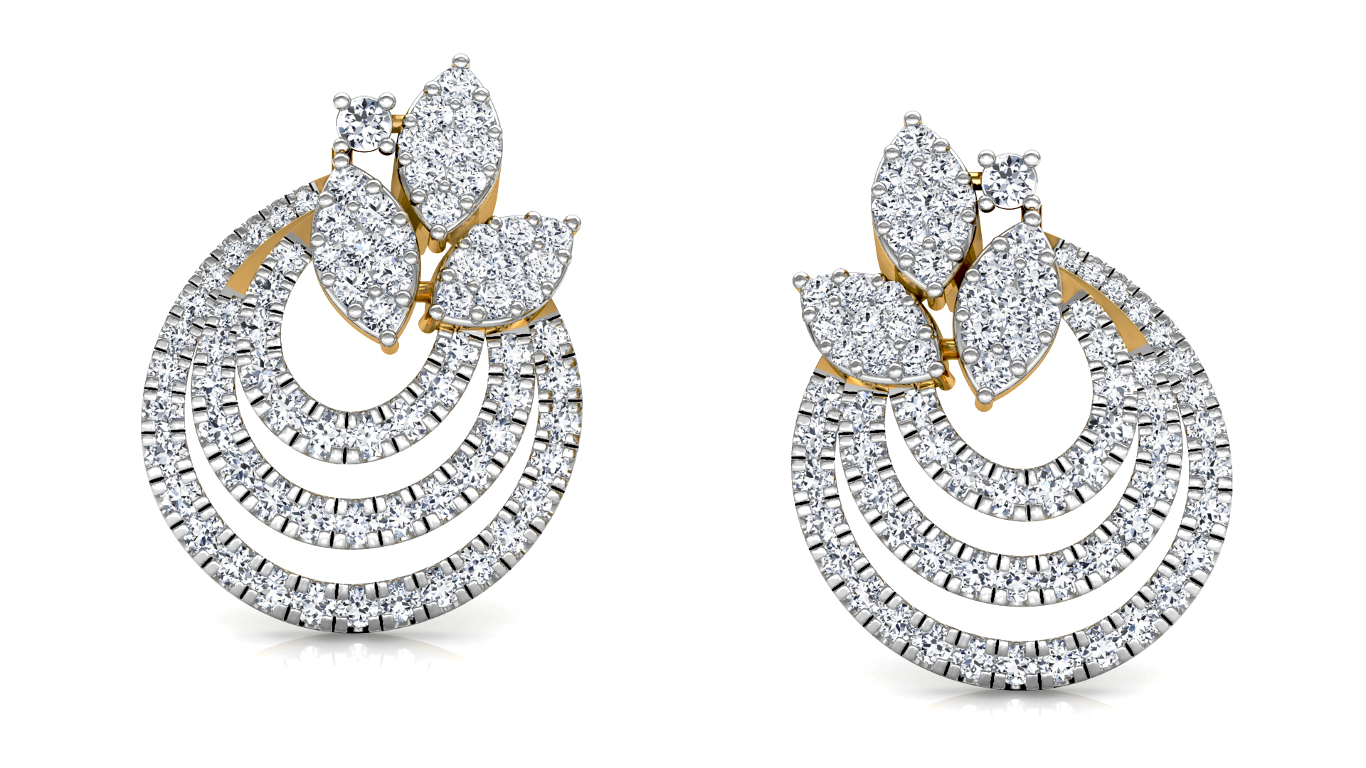 Designer Trendy Gold Diamond Earring