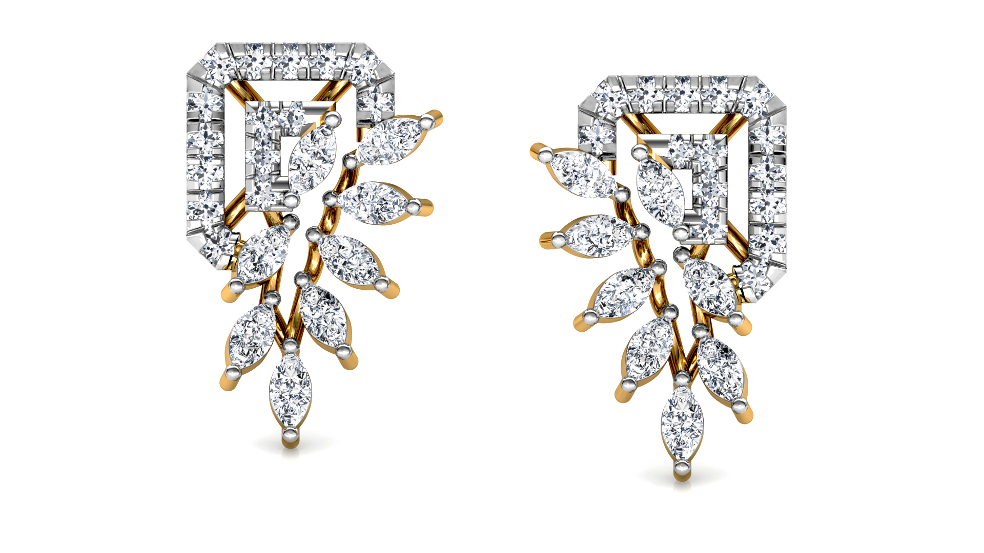 Designer Trendy Gold Diamond Earring