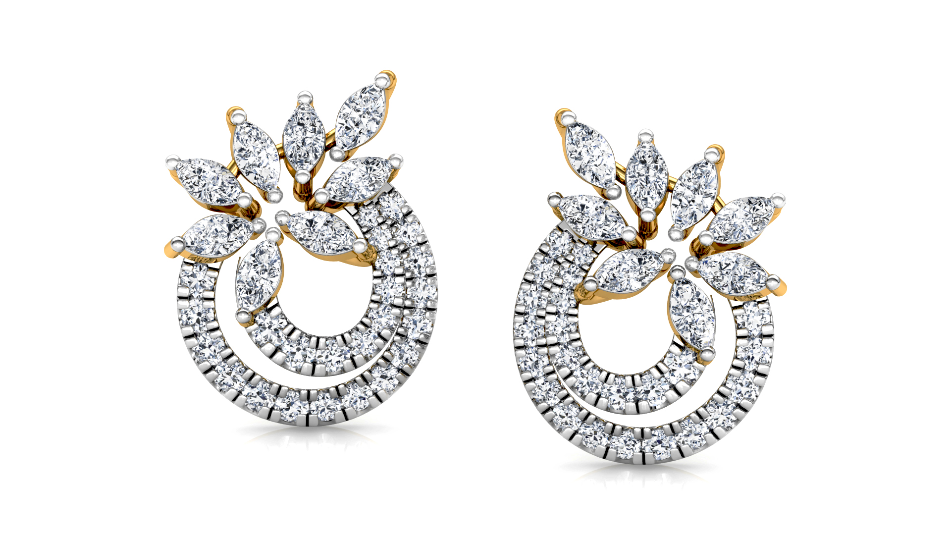 Designer Trendy Gold Diamond Earring