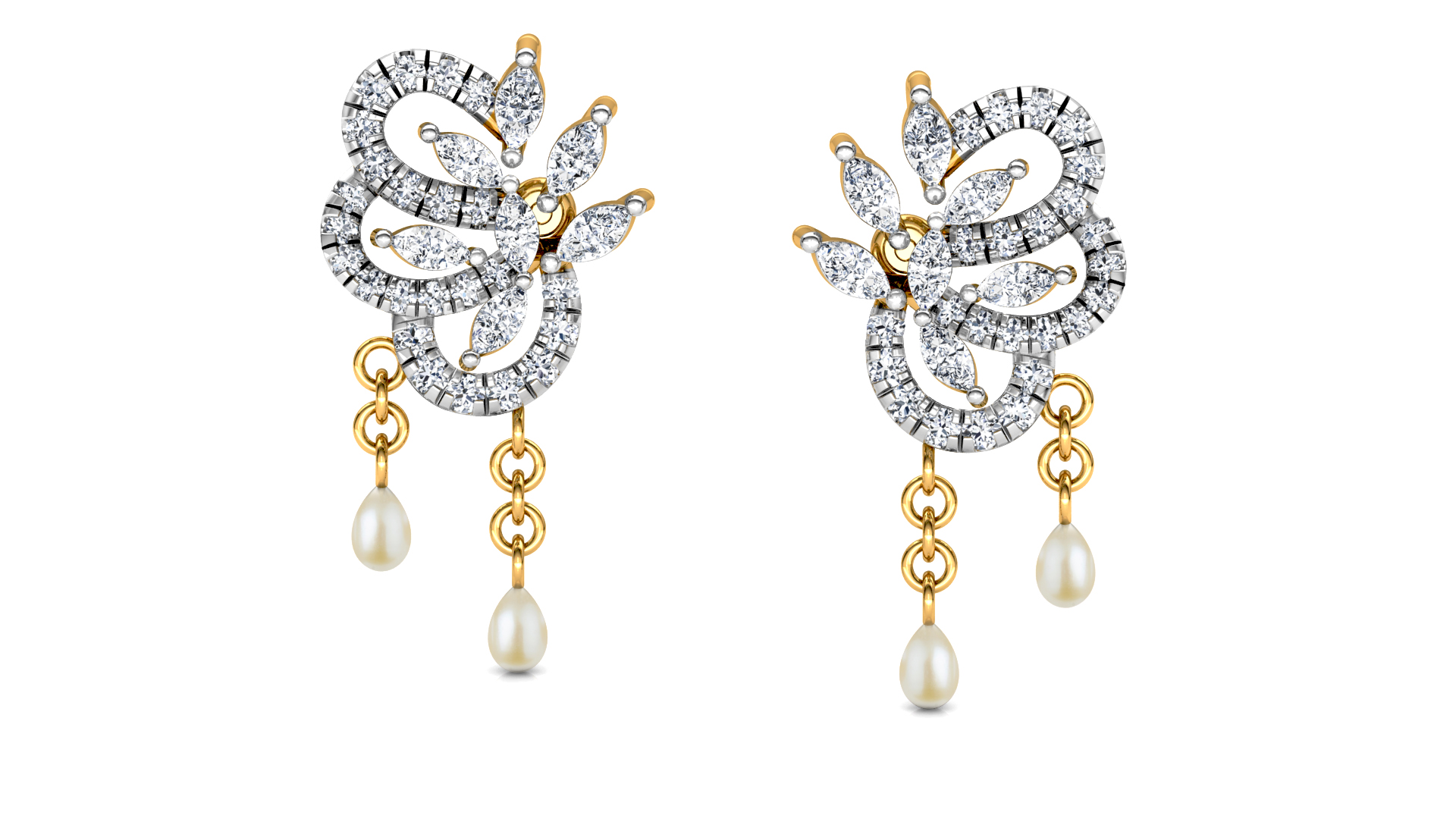 Designer Trendy Gold Diamond Earring