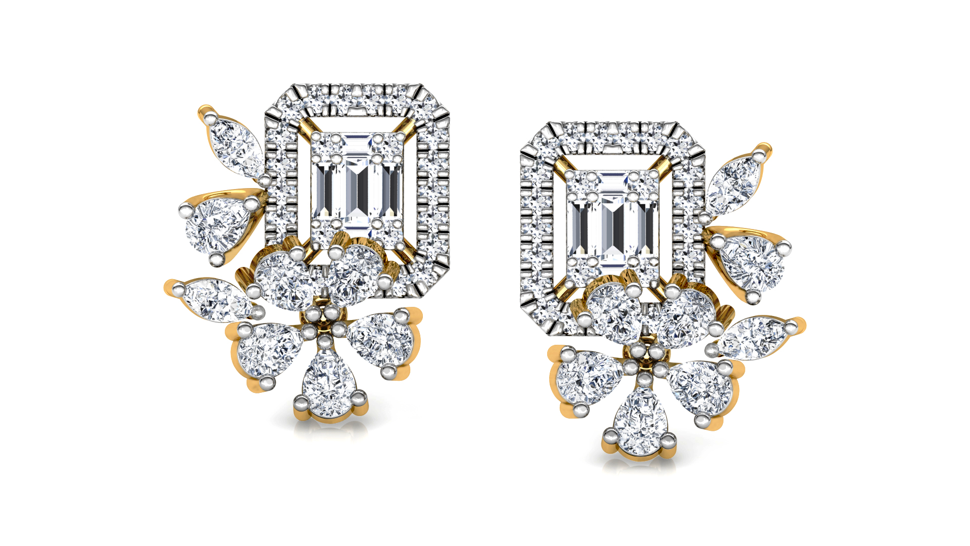 Designer Trendy Gold Diamond Earring