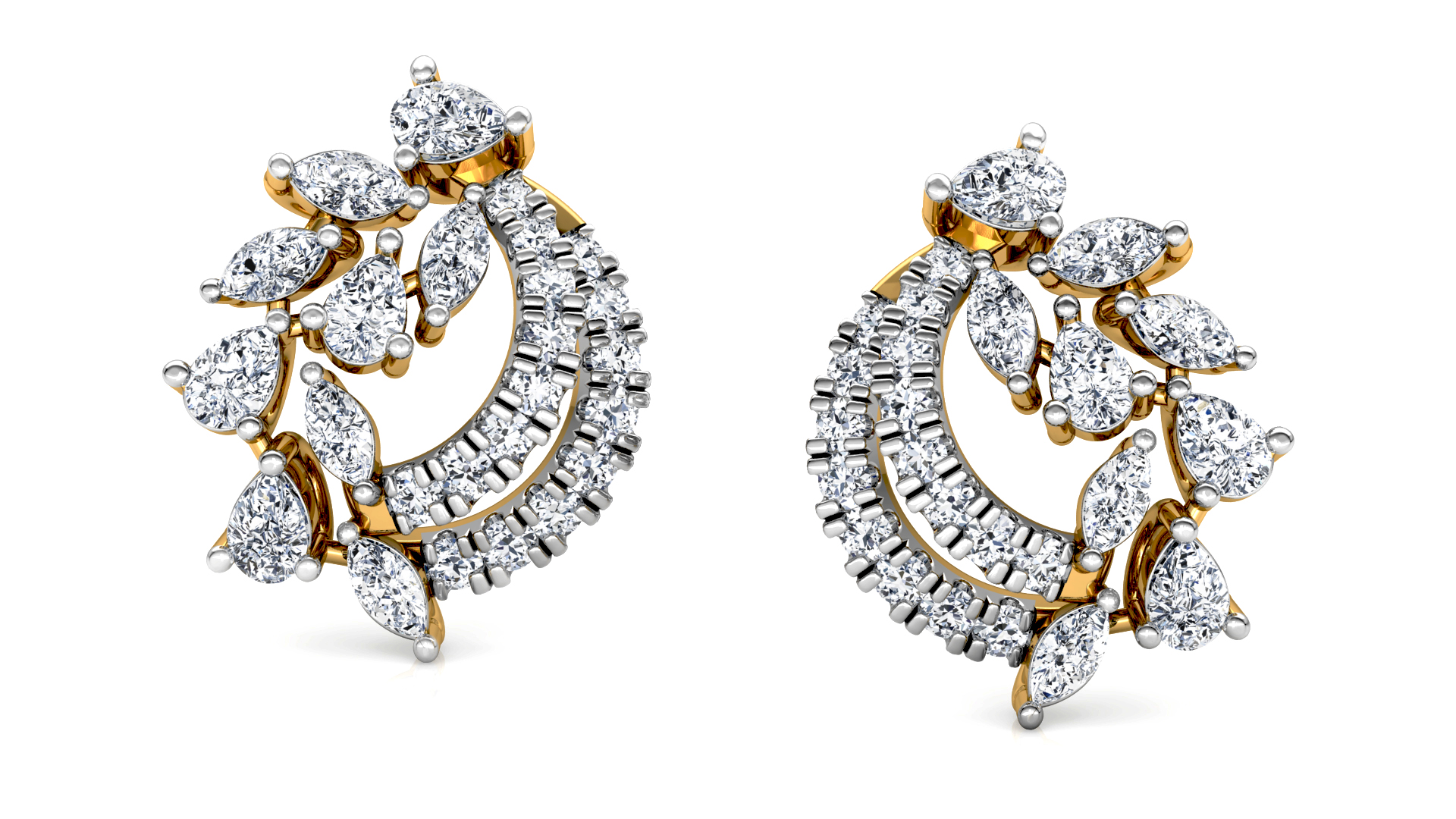 Designer Trendy Gold Diamond Earring