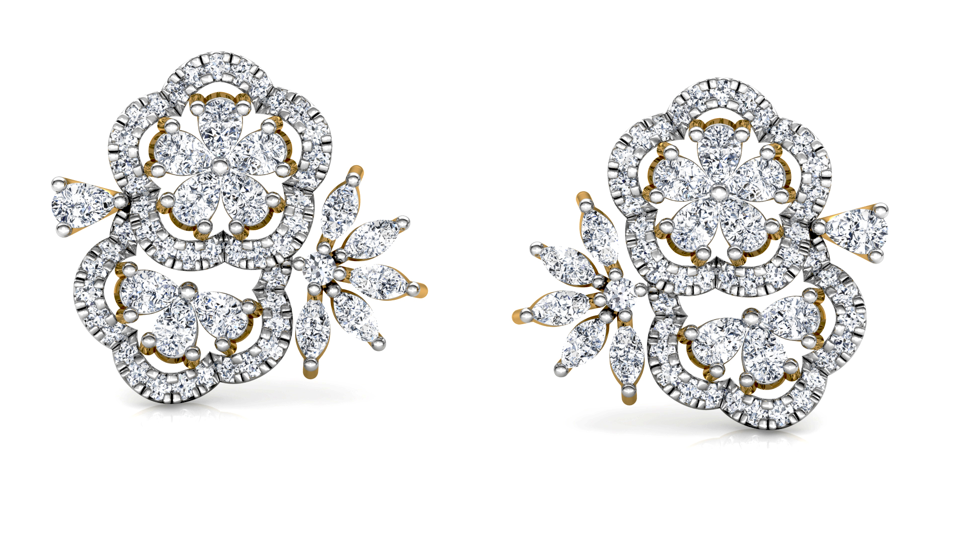 Designer Trendy Gold Diamond Earring