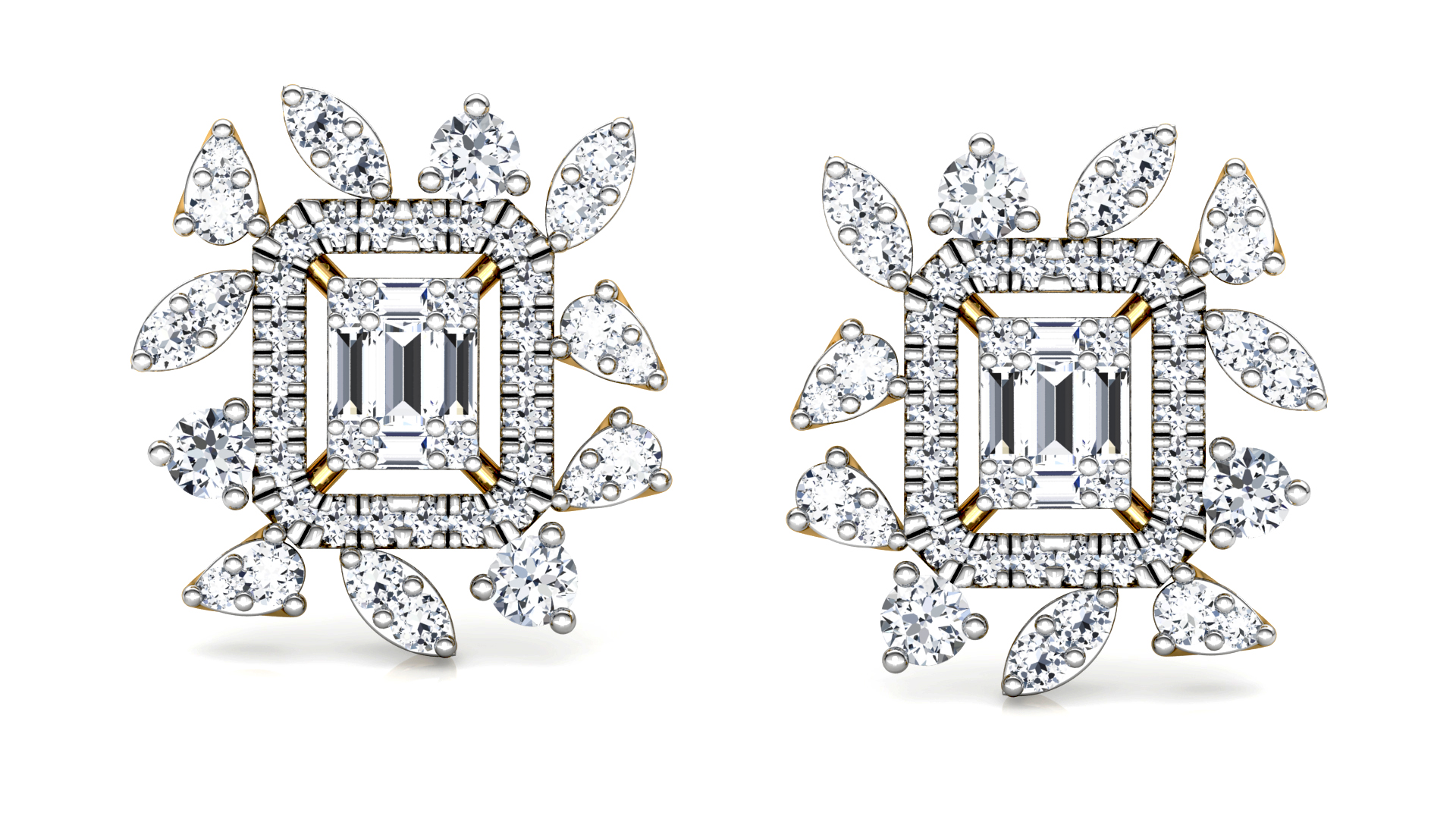 Designer Trendy Gold Diamond Earring