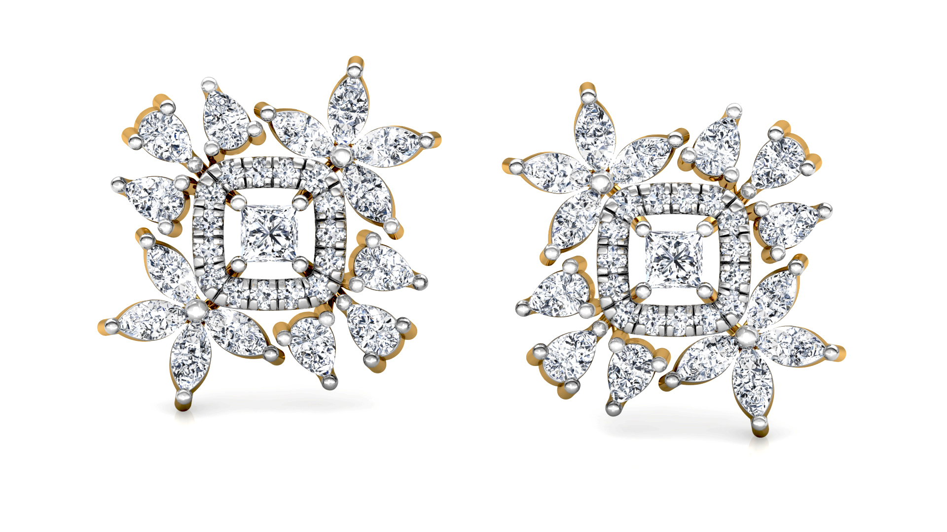 Designer Trendy Gold Diamond Earring