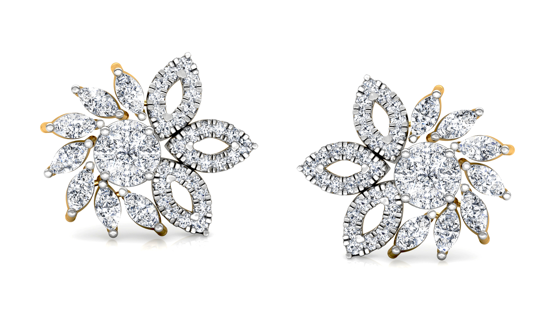 Designer Gold Trendy Diamond Earring