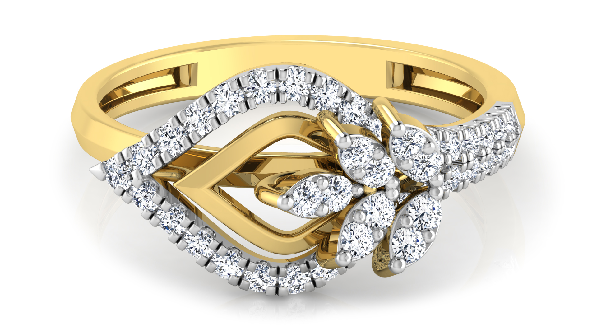 Designer Stylish 18 K Gold Diamond Ring for Women and Girls