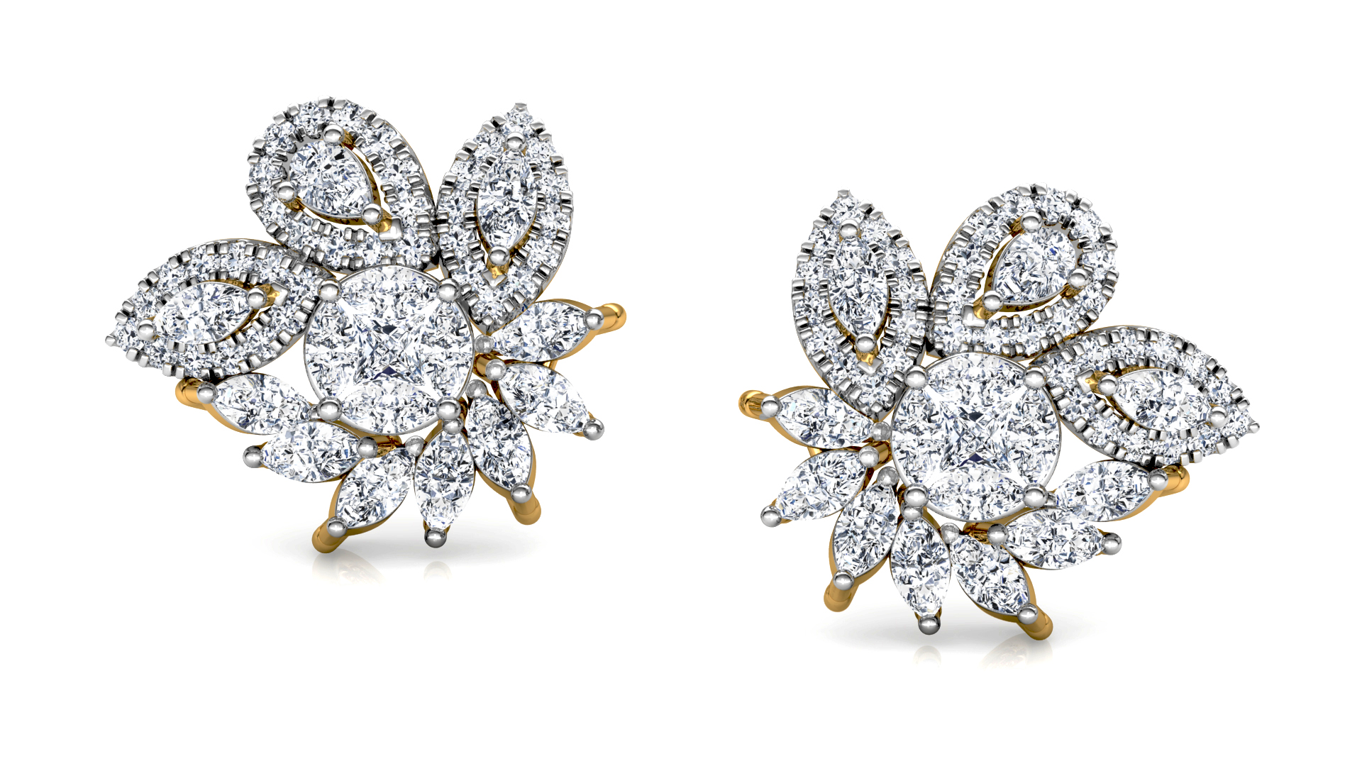 Designer Gold Trendy Diamond Earring