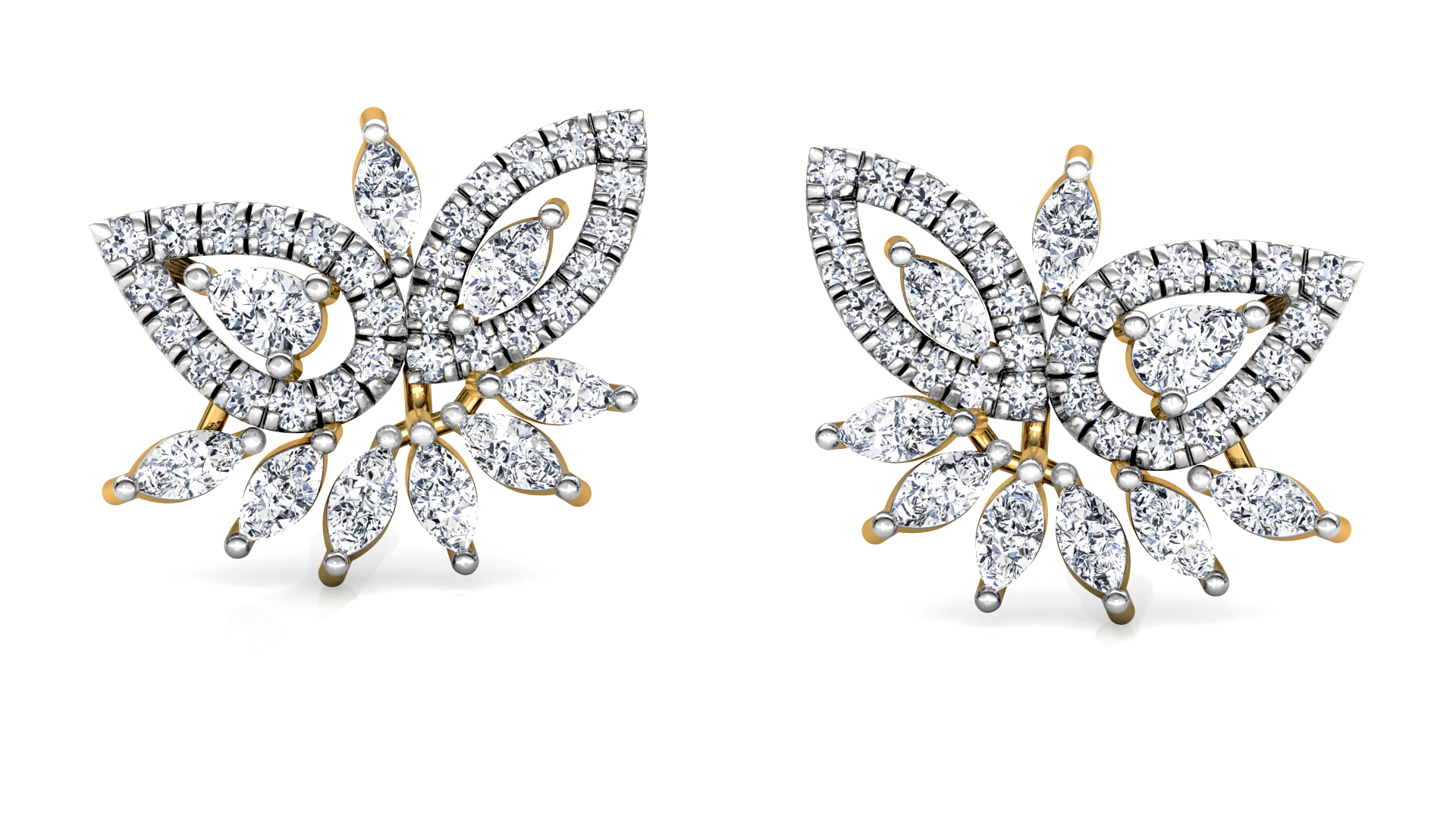 Designer Trendy Gold Diamond Earring