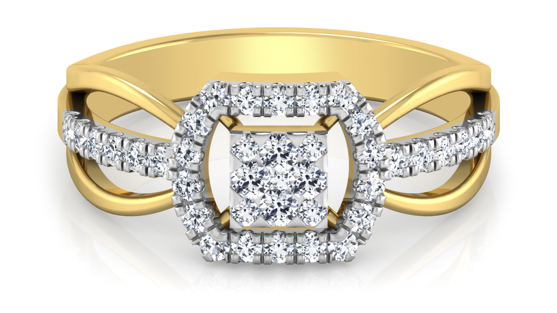 Designer Stylish 18 K Gold Diamond Ring for Women and Girls