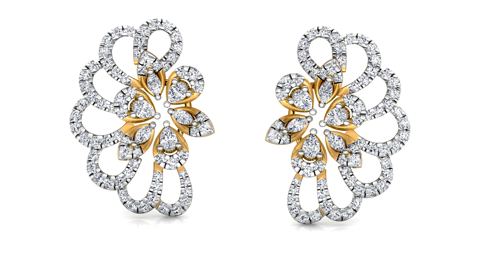 Designer Trendy Gold Diamond Earring