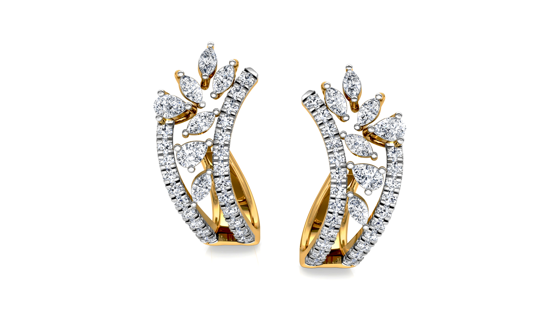 Designer Trendy Gold Diamond Earring