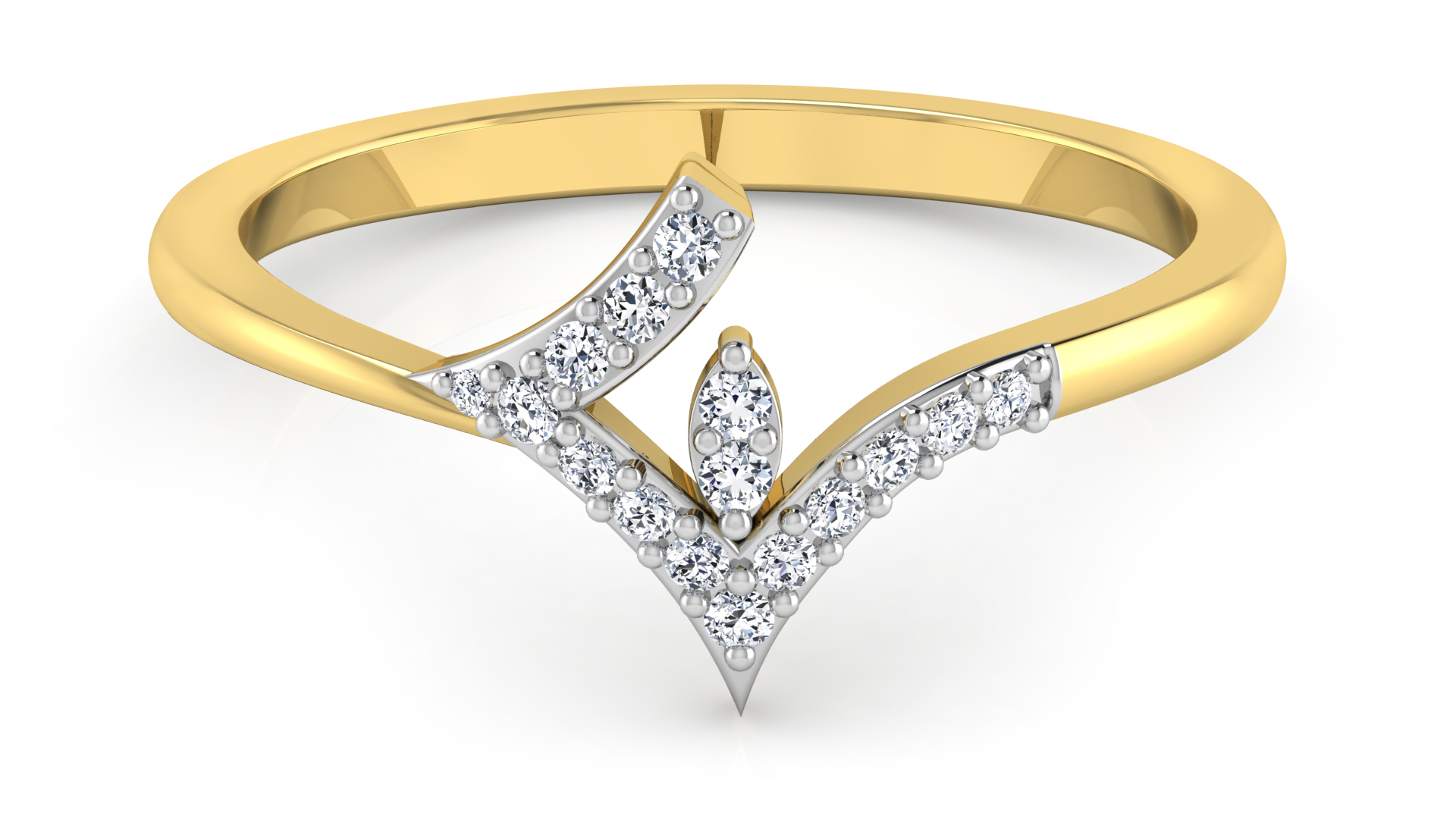 Designer Stylish 18 K Gold Diamond Ring for Women and Girls