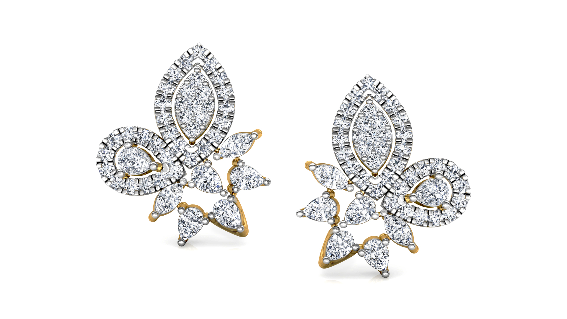 Designer Trendy Gold Diamond Earring