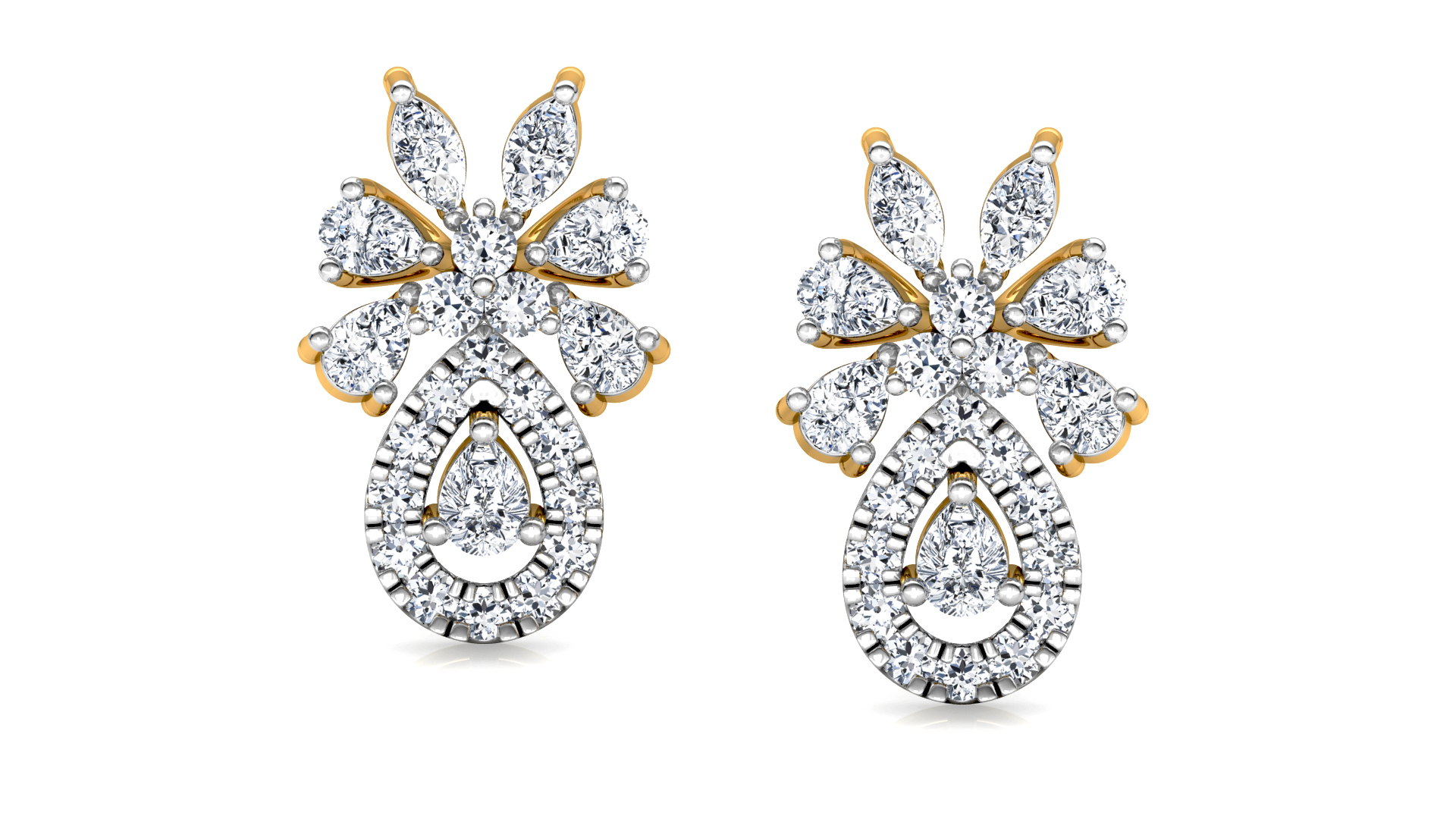 Designer Trendy Gold Diamond Earring
