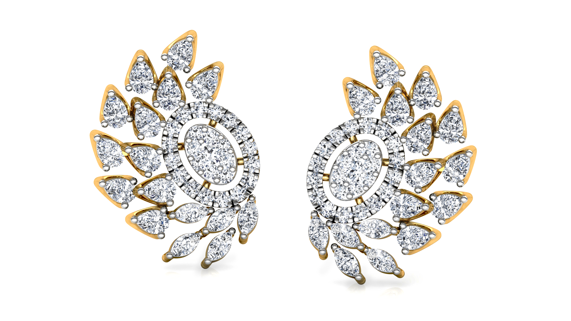 Designer Trendy Gold Diamond Earring