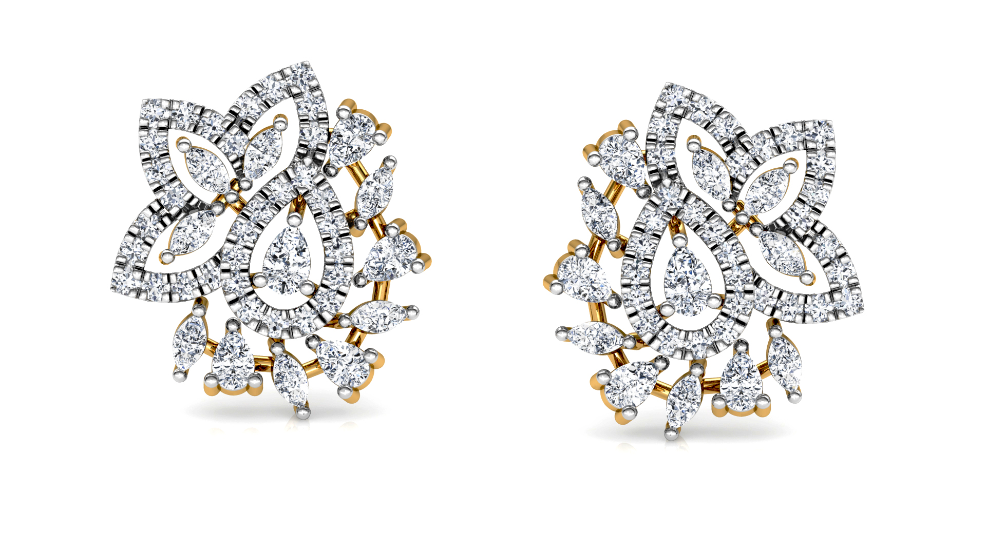 Designer Trendy Gold Diamond Earring