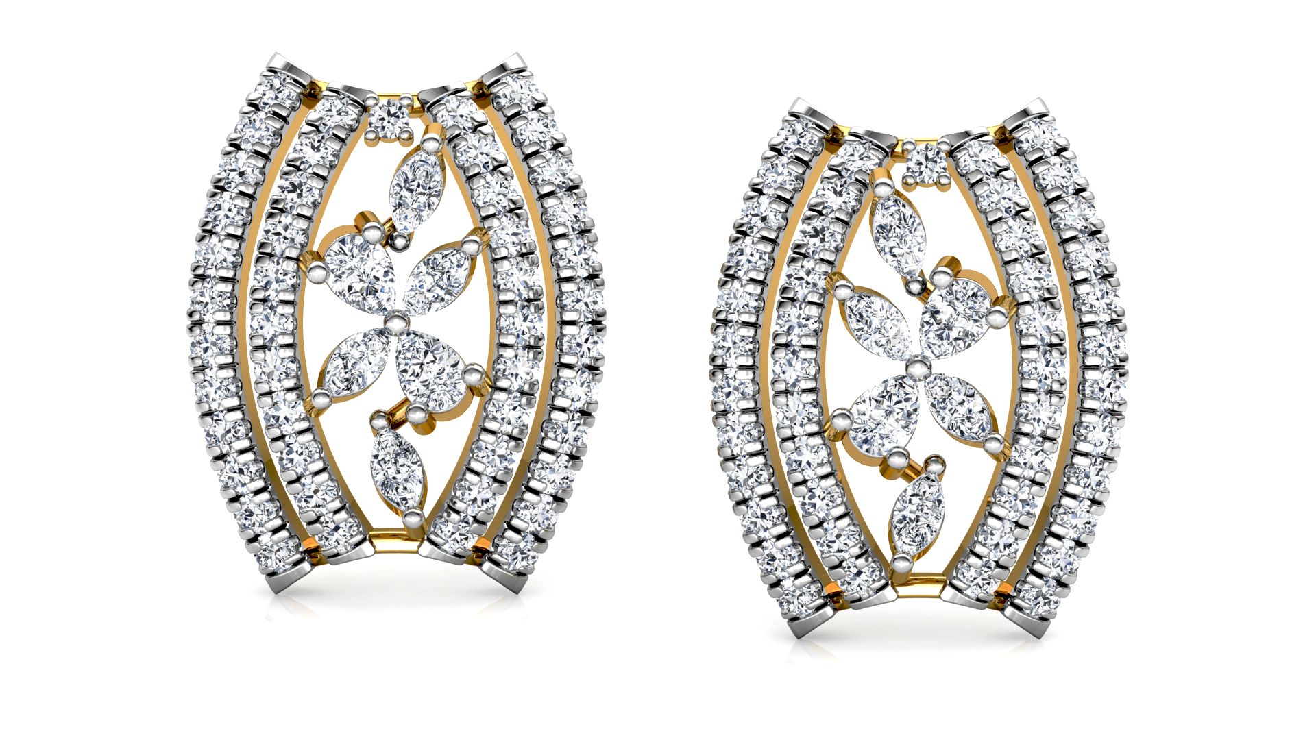 Designer Trendy Gold Diamond Earring