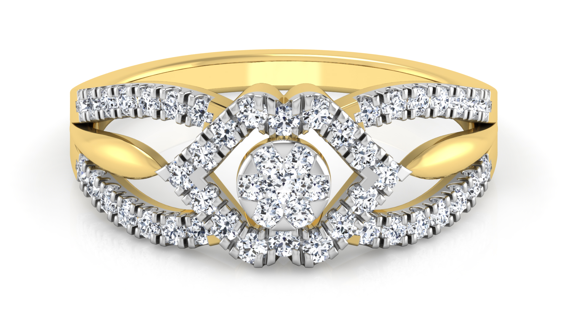 Designer Stylish 18 K Gold Diamond Ring for Women and Girls