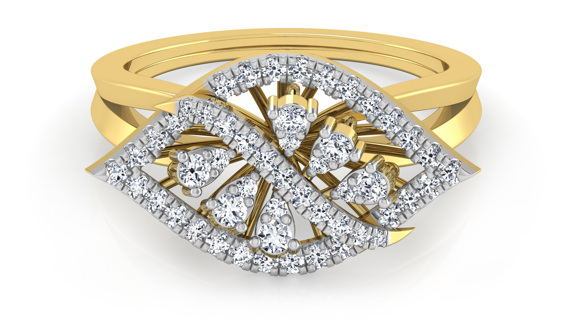 Designer Stylish 18 K Gold Diamond Ring for Women and Girls