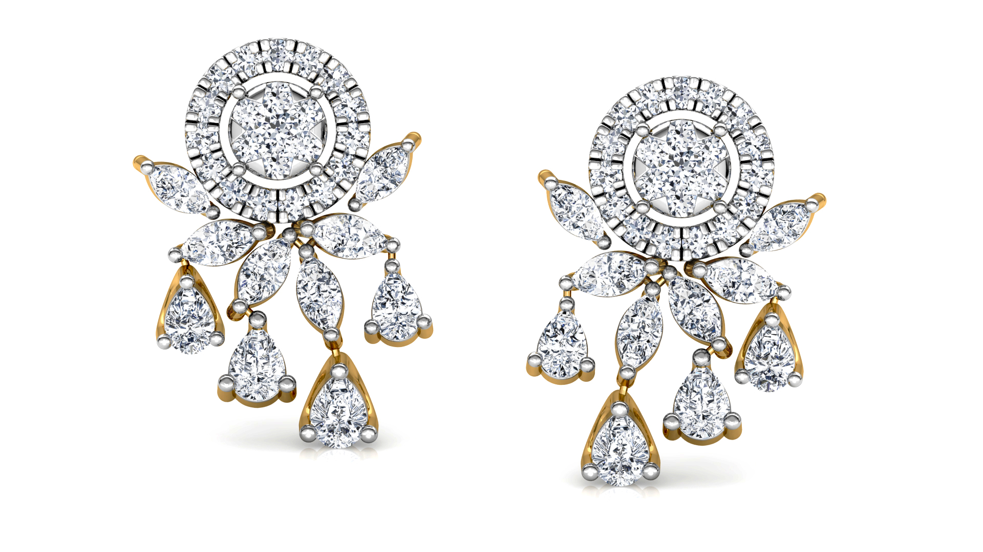 Designer Trendy Gold Diamond Earring