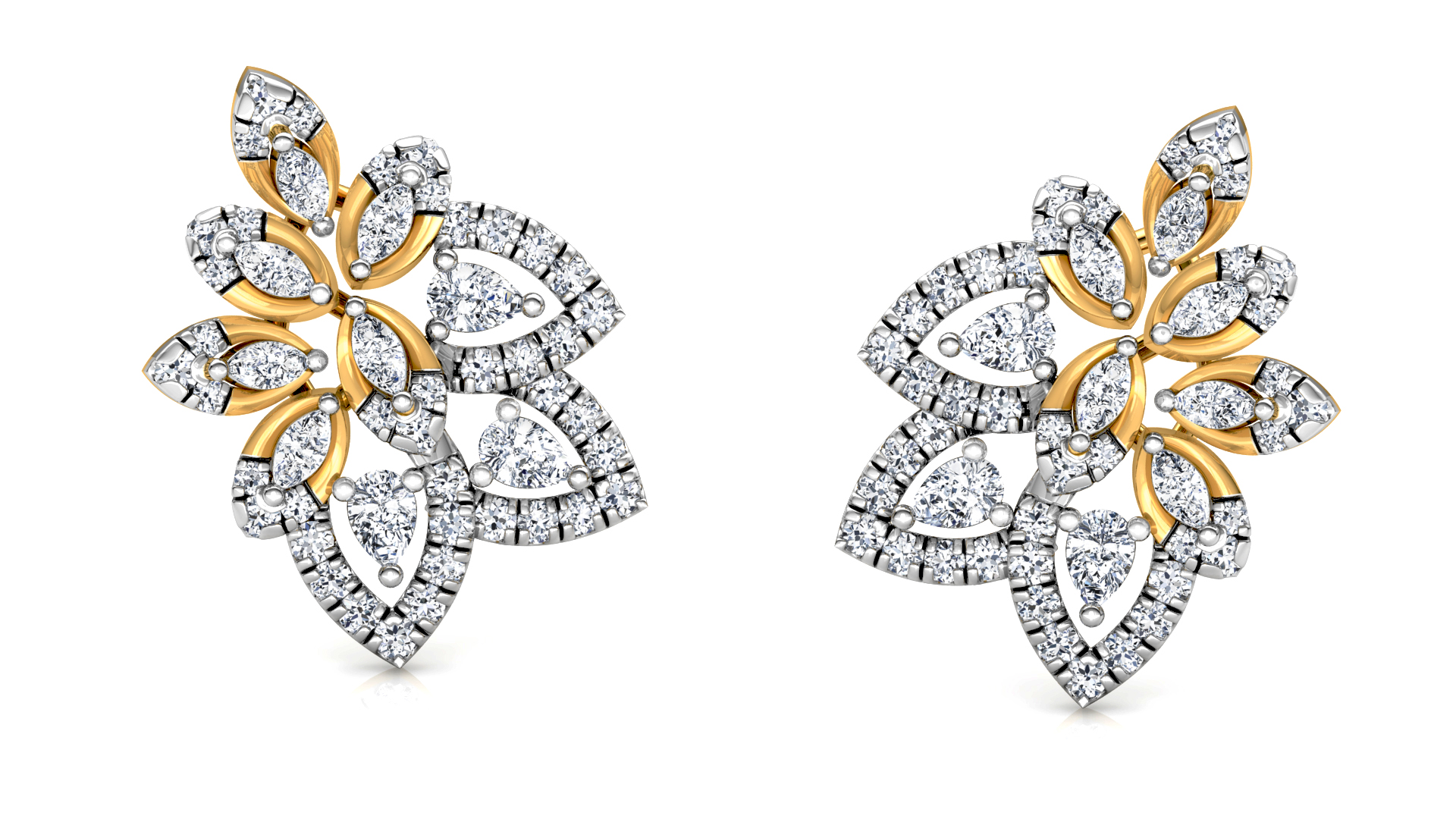 Designer Trendy Gold Diamond Earring