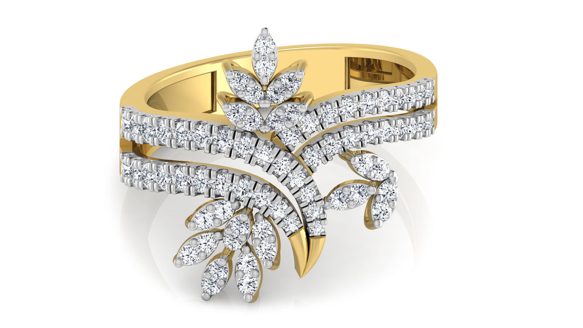 Designer Stylish 18 K Gold Diamond Ring for Women and Girls
