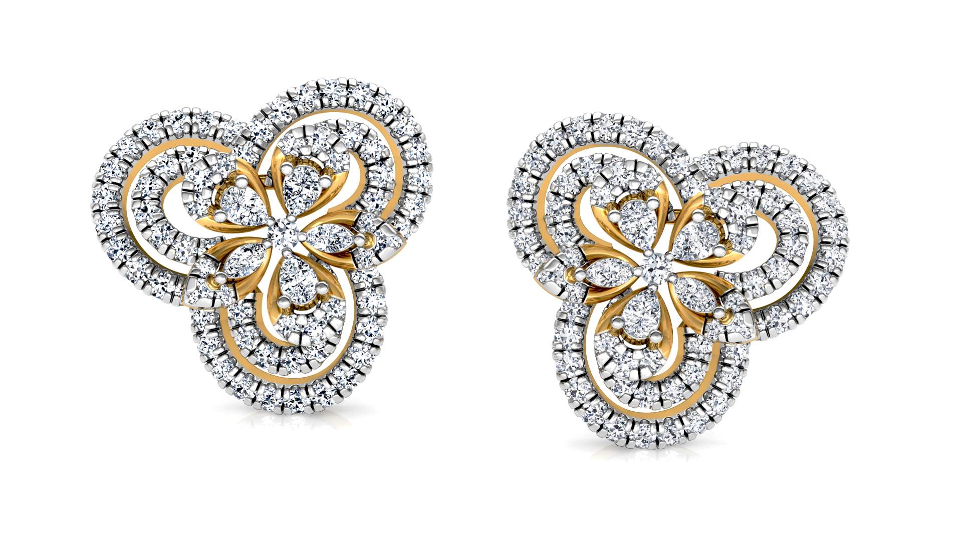 Designer Trendy Gold Diamond Earring