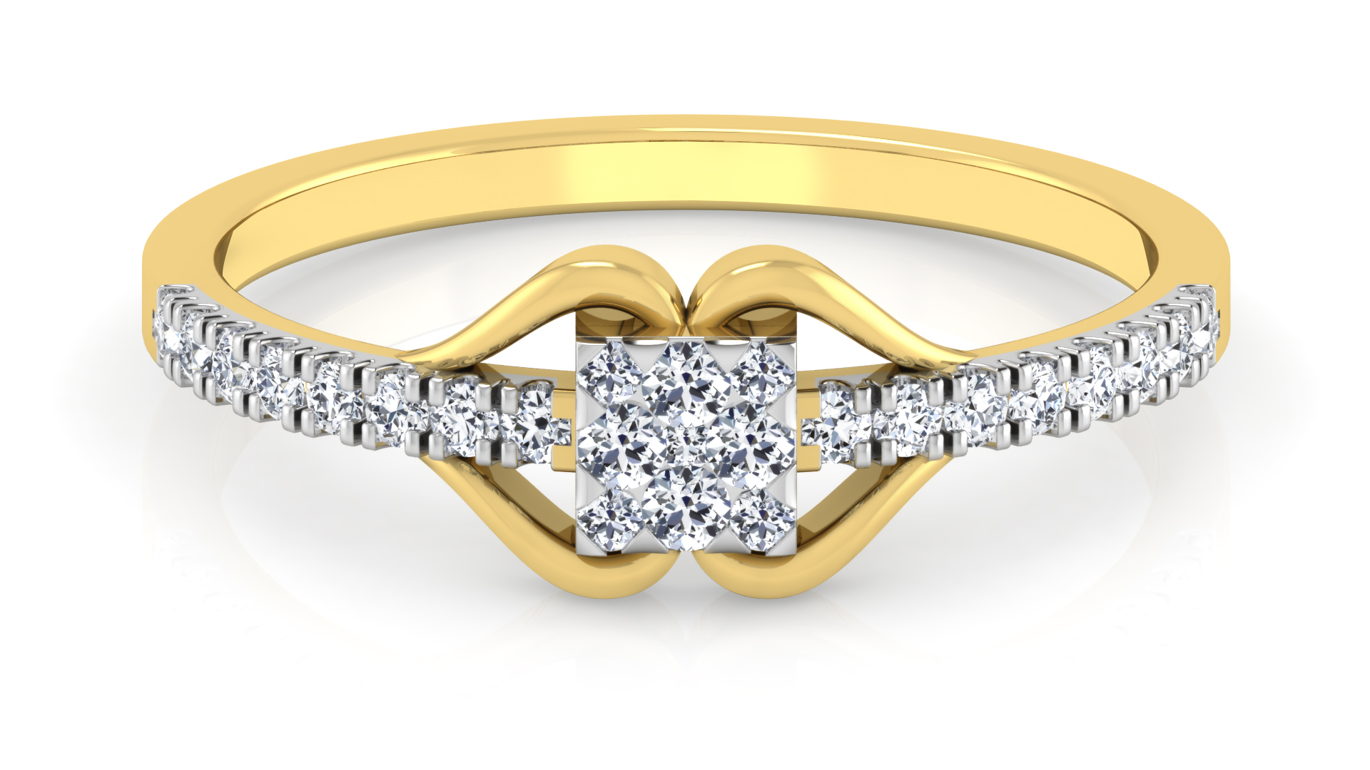 Designer Stylish 18 K Gold Diamond Ring for Women and Girls