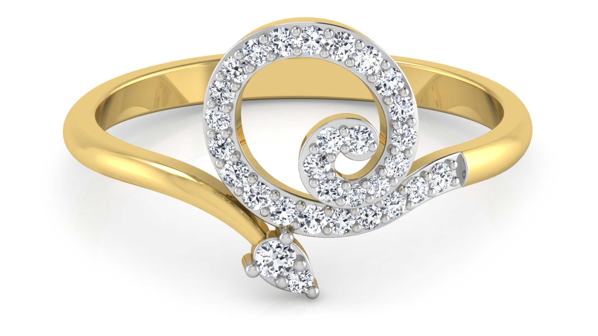 Designer Stylish 18 K Gold Diamond Ring for Women and Girls
