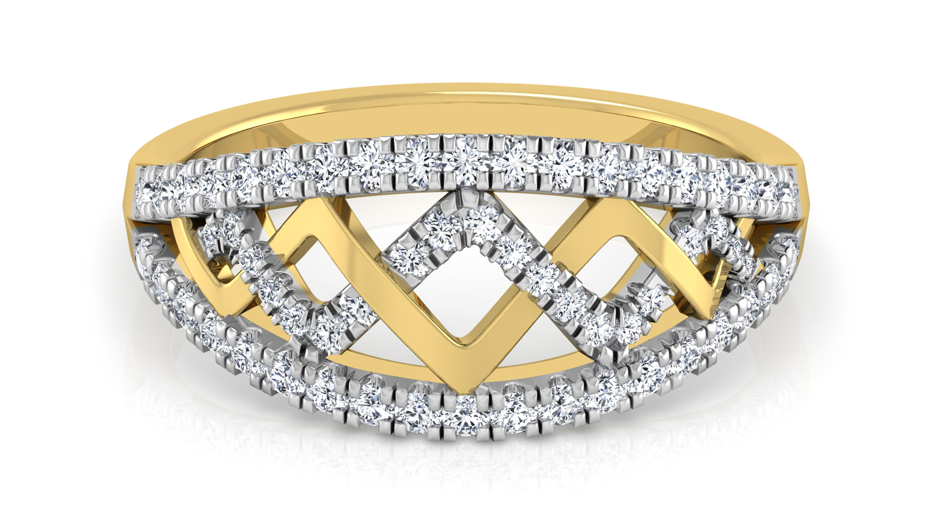 Designer Stylish 18 K Gold Diamond Ring for Women and Girls