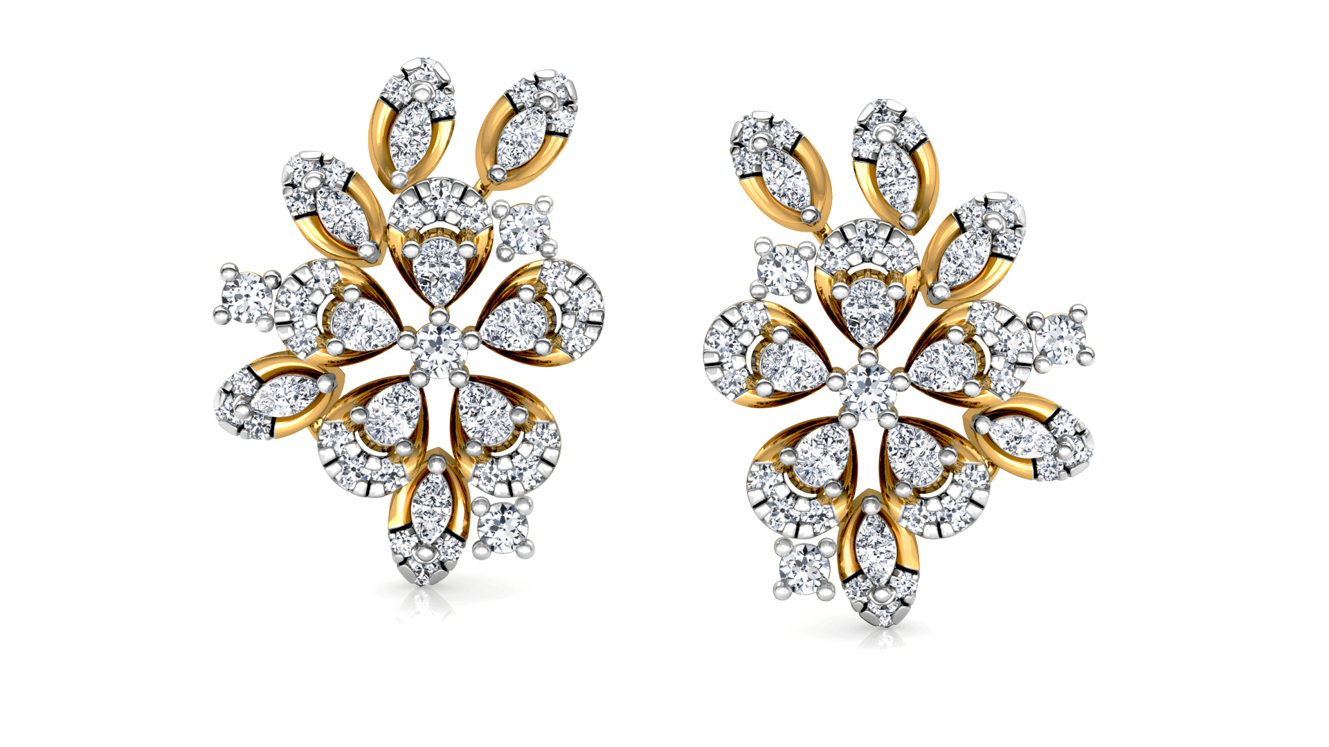 Designer Trendy Gold Diamond Earring