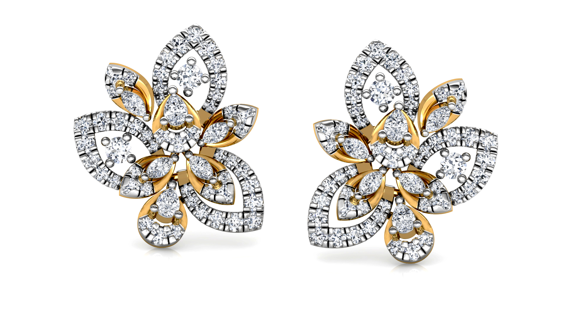 Designer Trendy Gold Diamond Earring