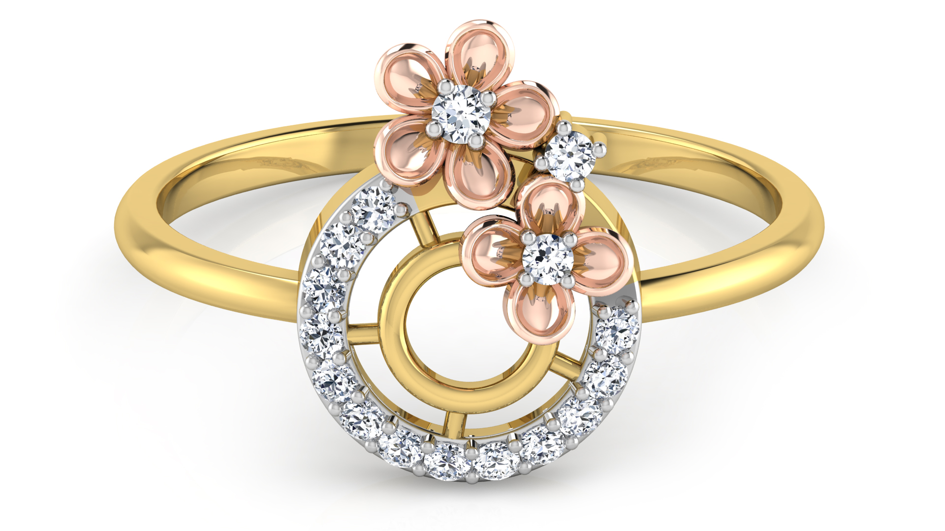 Designer Stylish 18 K Gold Diamond Ring for Women and Girls