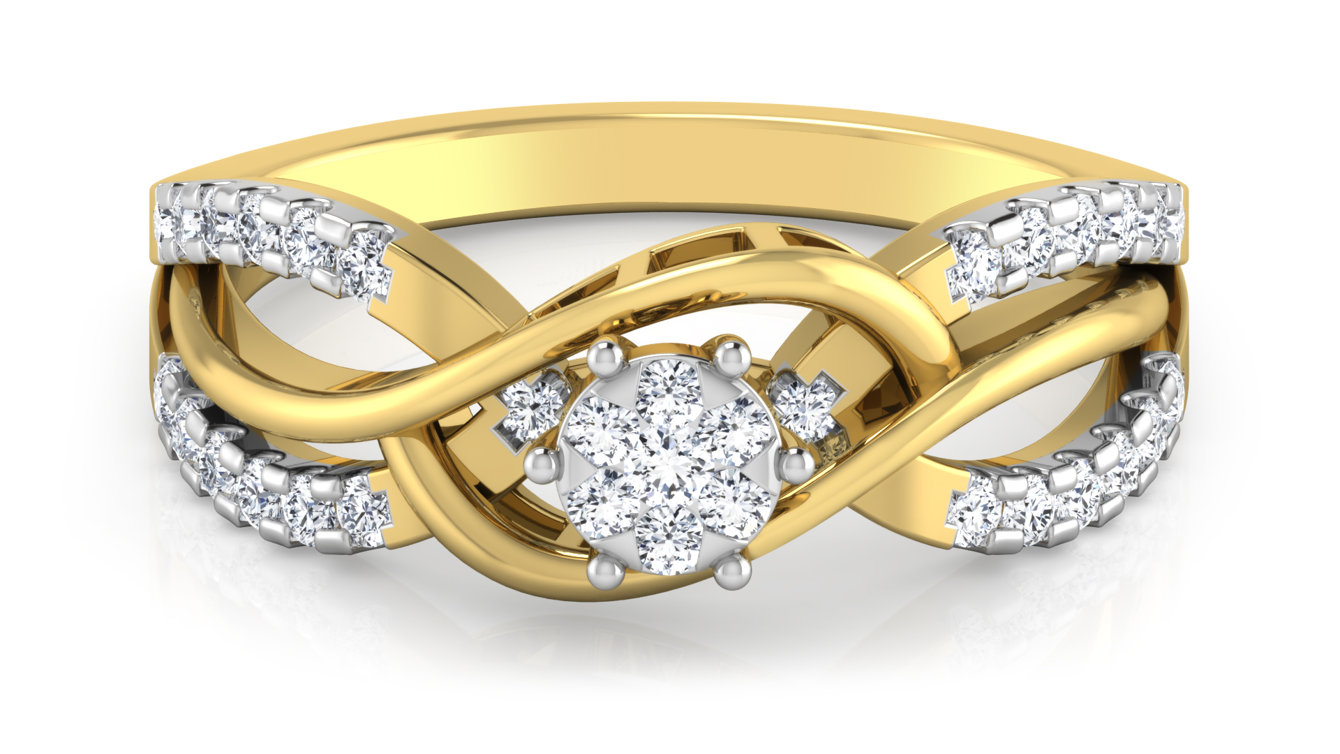 Designer Stylish 18 K Gold Diamond Ring for Women and Girls