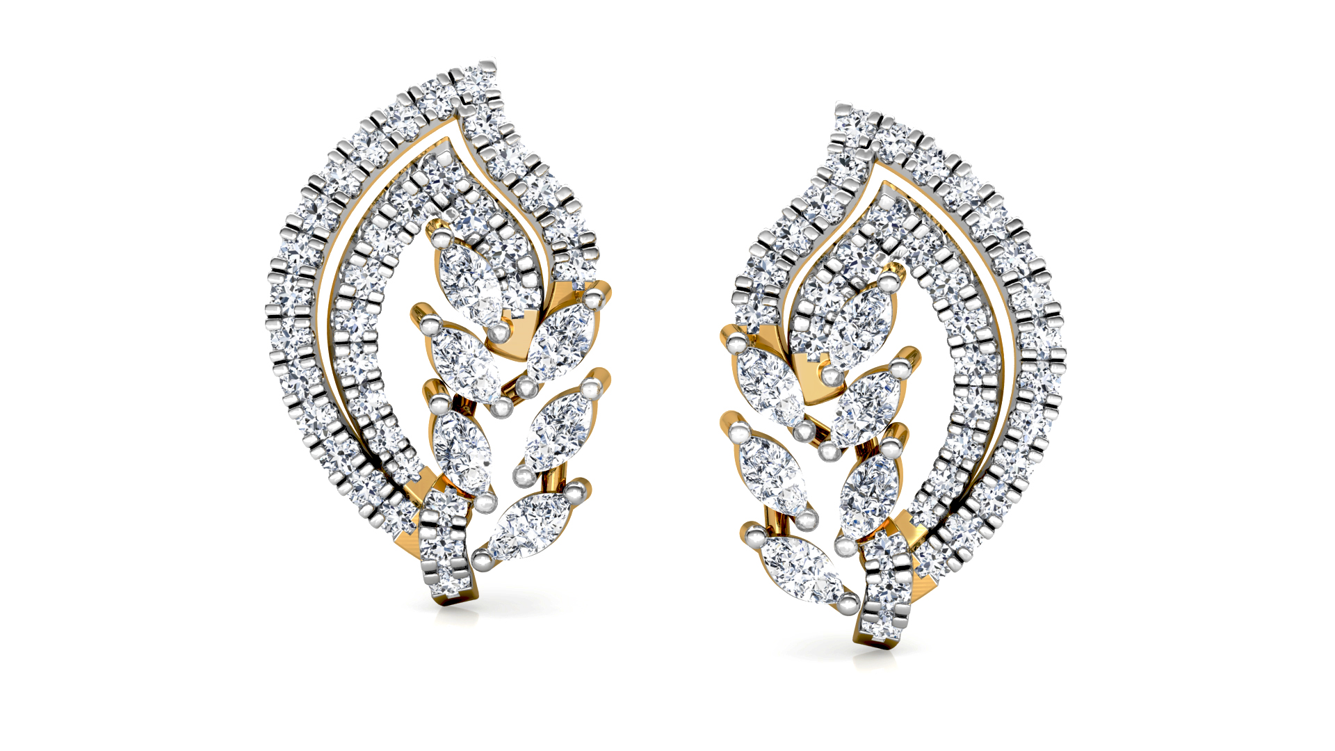 Designer Trendy Gold Diamond Earring