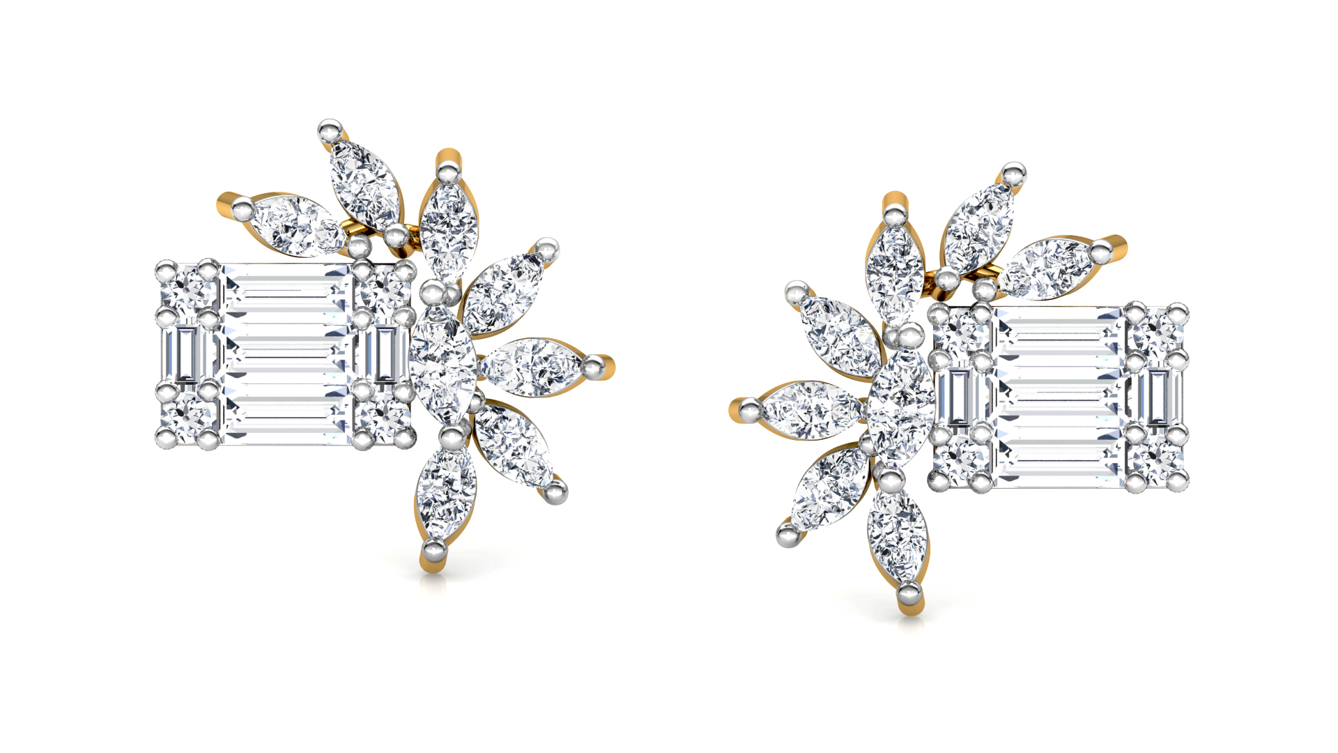 Designer Trendy Gold Diamond Earring