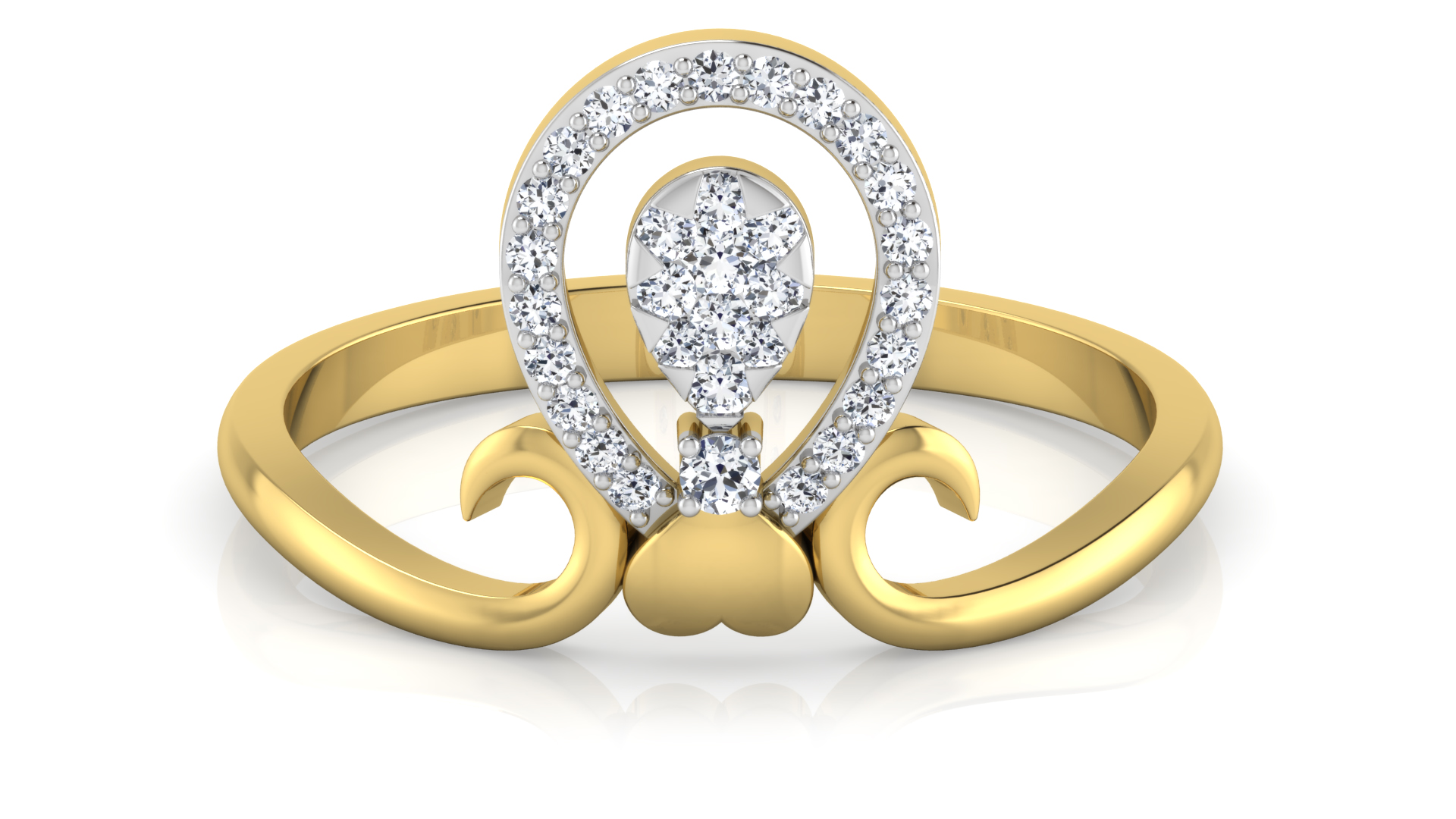 Designer Stylish 18 K Gold Diamond Ring for Women and Girls