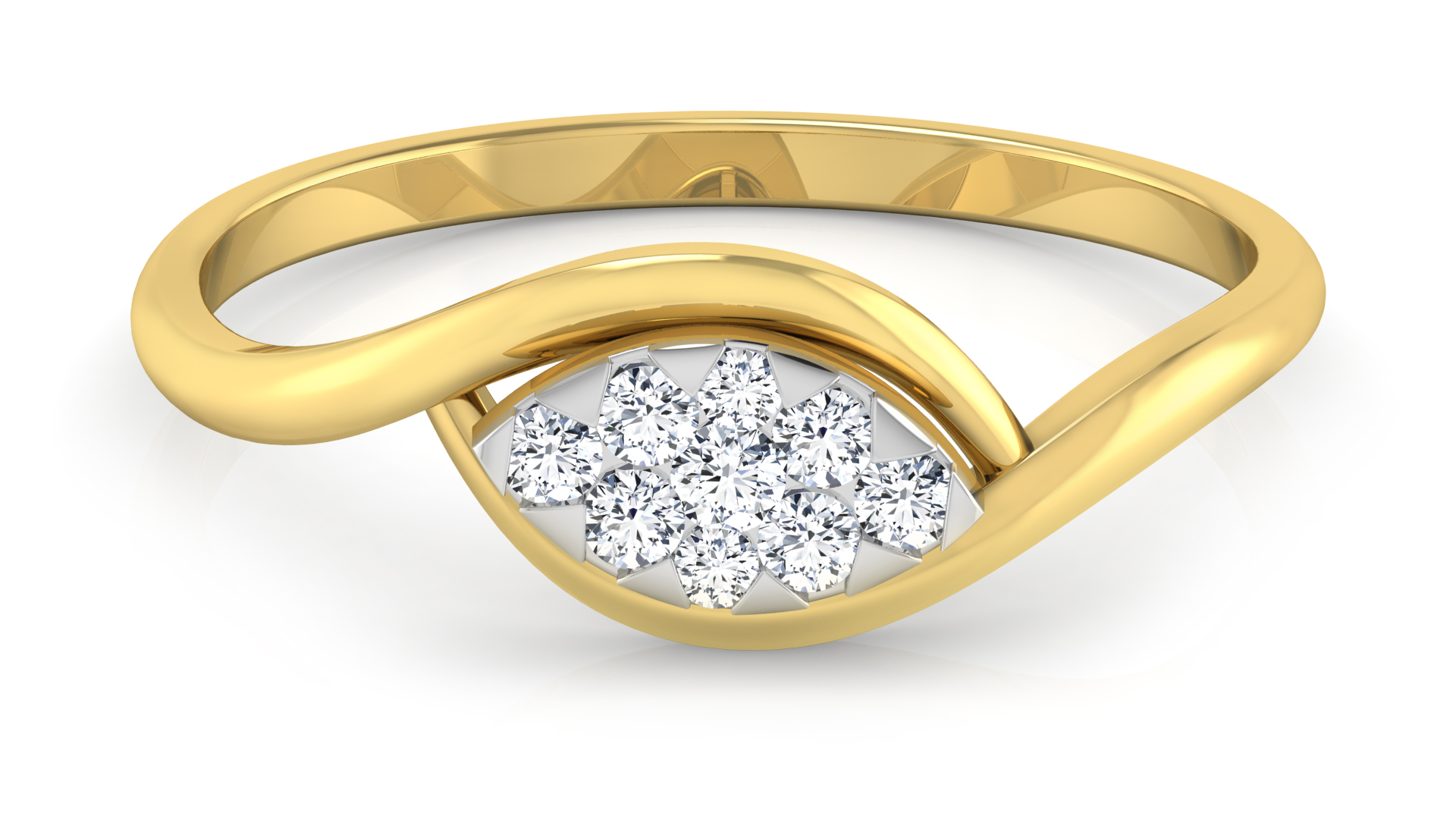 Designer Stylish 18 K Gold Diamond Ring for Women and Girls