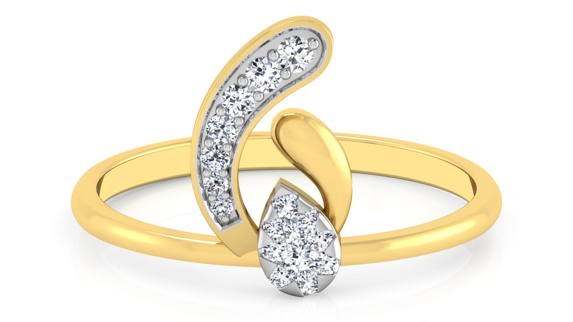 Designer Stylish 18 K Gold Diamond Ring for Women and Girls