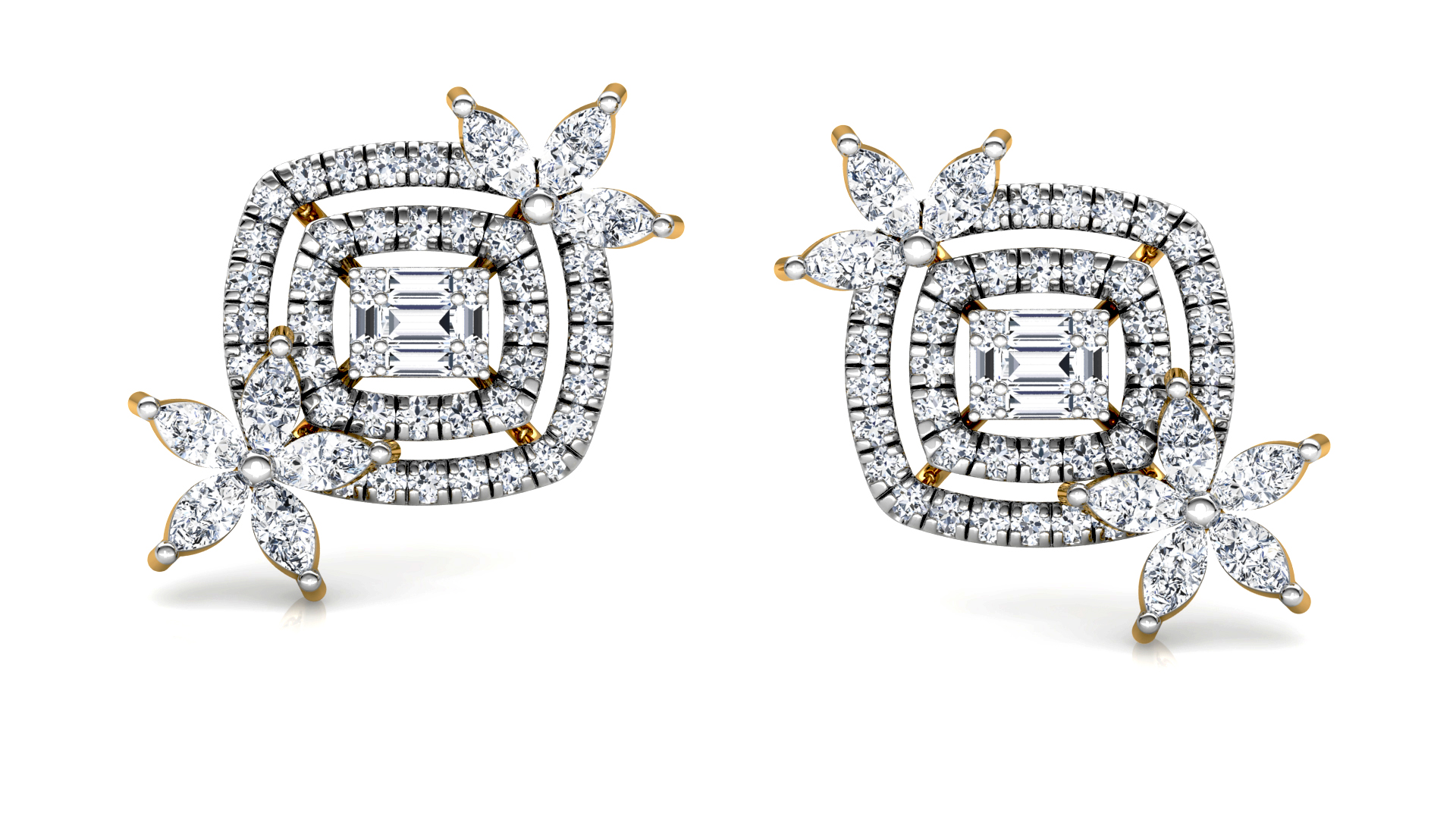 Designer Trendy Gold Diamond Earring