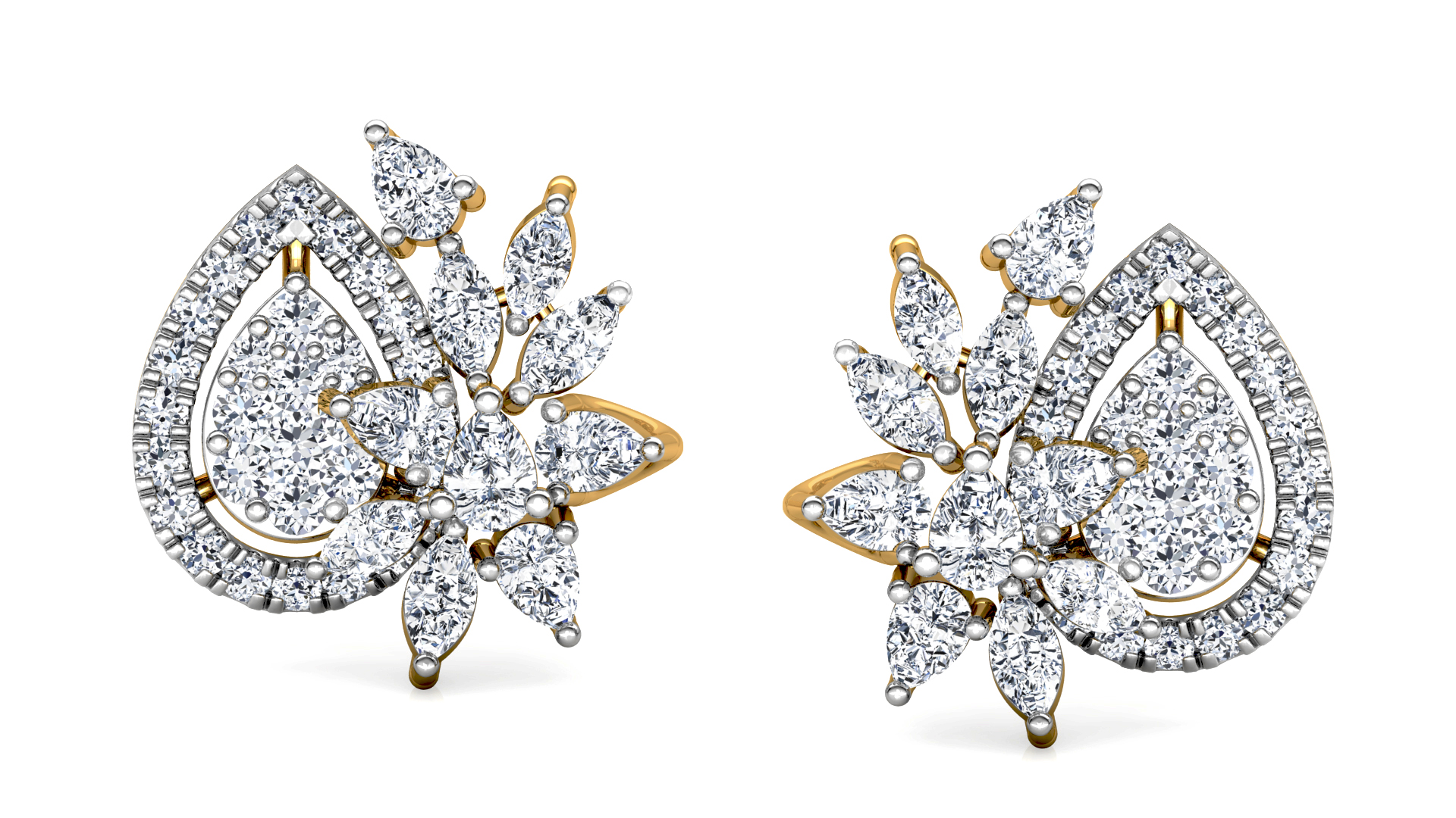 Designer Trendy Gold Diamond Earring