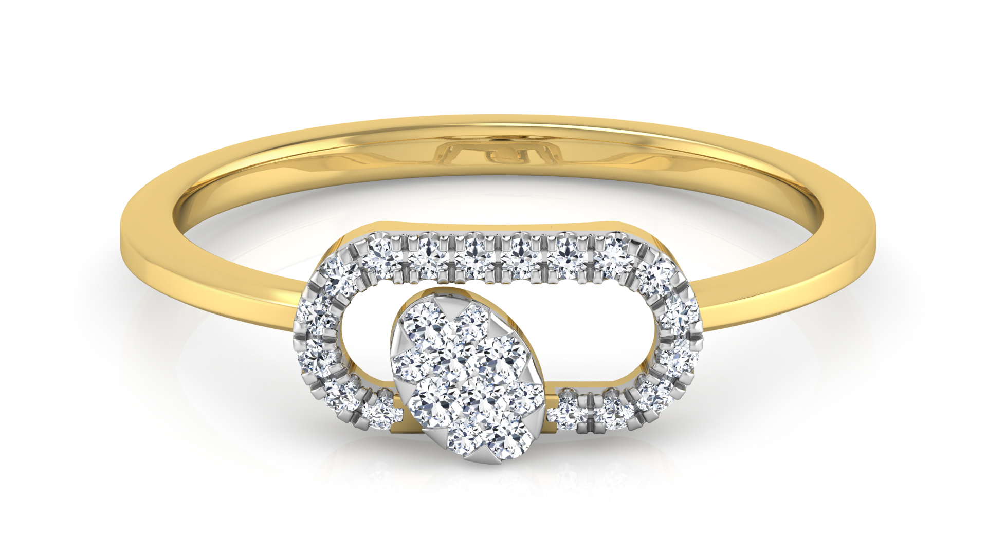 Designer Stylish 18 K Gold Diamond Ring for Women and Girls